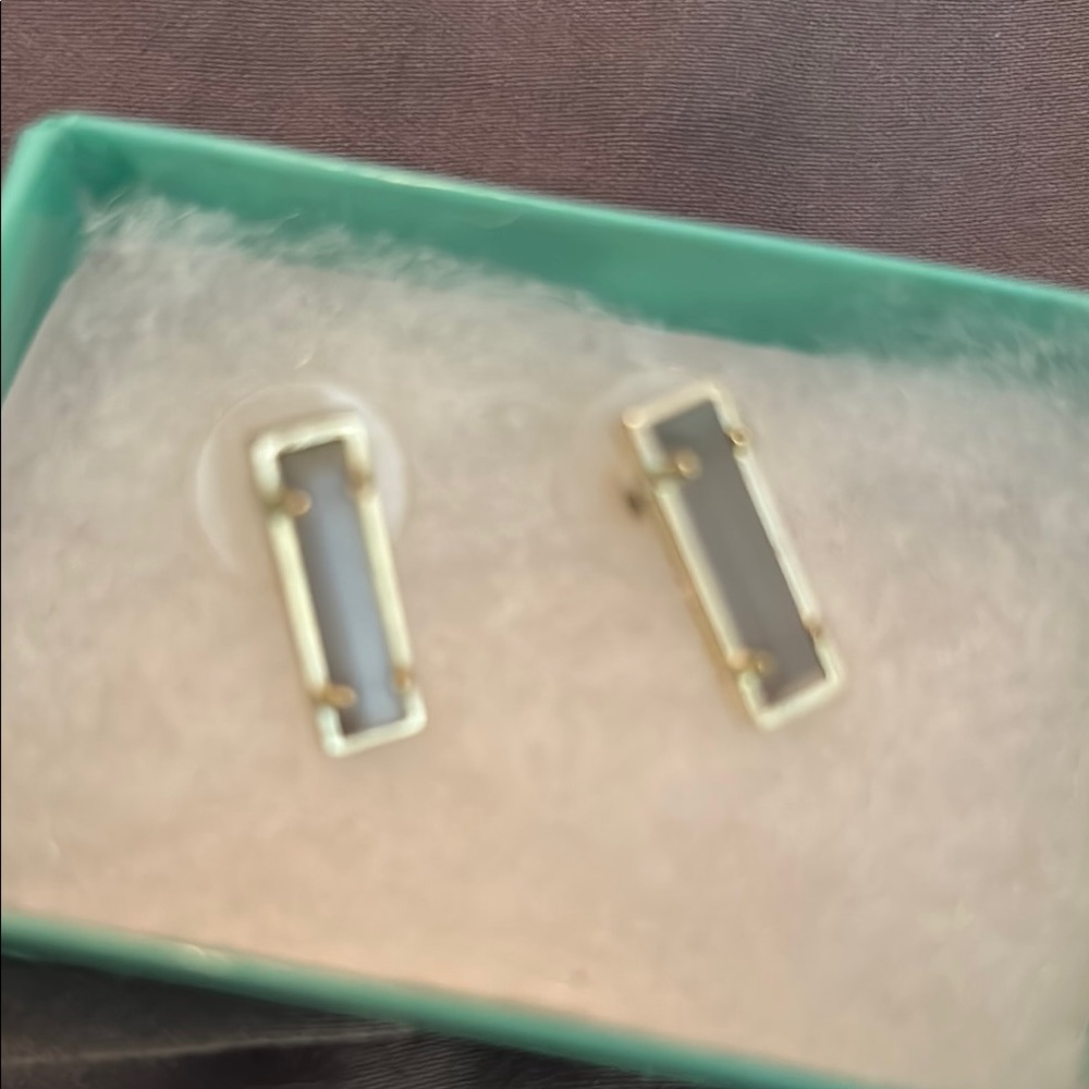 Silver and Blue Rectangular Earrings Kendra Scott